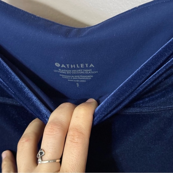 Athleta Women's Blue Elation Velvet Tight Legging Size Small yoga pilates - Picture 7 of 7
